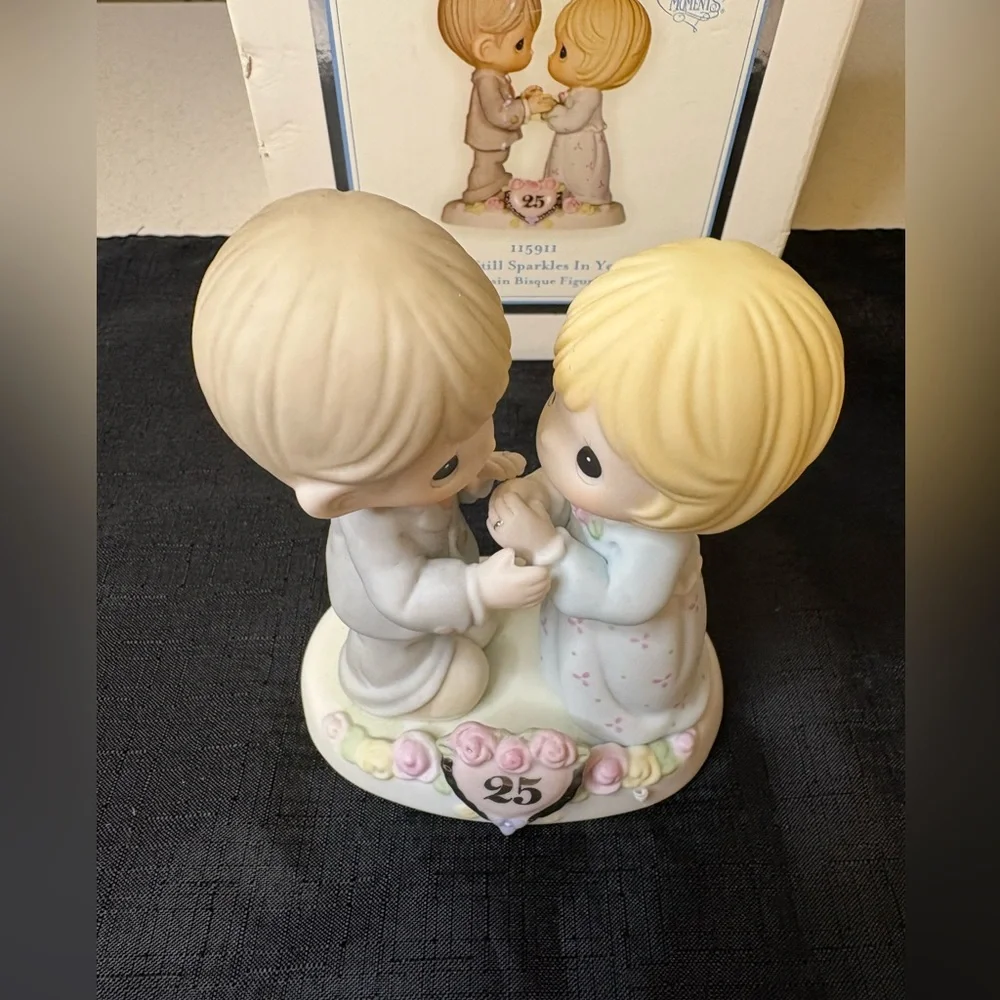 Precious Moments Romantic Couple Figurine in Cream and Tan - Picture 2 of 6